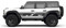 DITHER - Universal Versatile Style Side Body Vinyl Graphics Door Stripes Decals Shown on Silver  Ford Bronco