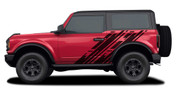 DITHER - Universal Versatile Style Side Body Vinyl Graphics Door Stripes Decals Shown on Red Ford Bronco