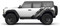 DITHER - Universal Versatile Style Side Body Vinyl Graphics Door Stripes Decals Shown on White Ford Bronco