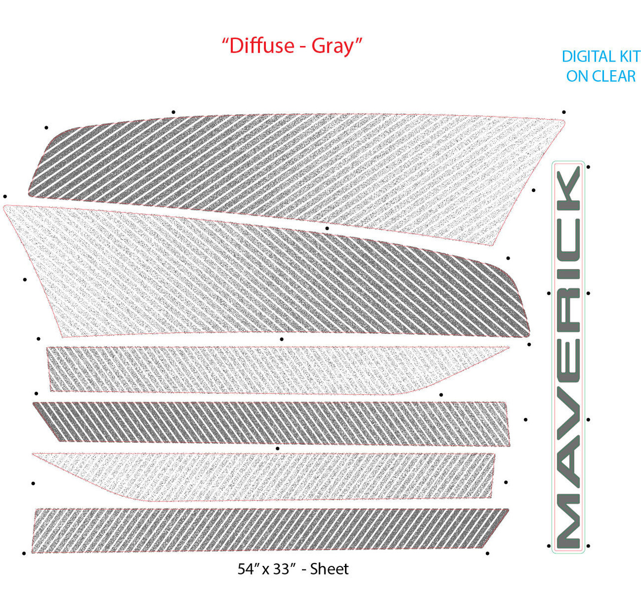 2022, 2023, 2024, 2025 Ford  Maverick DIFFUSE Vinyl Graphics and Decals Kit - MoProAuto Pro Design Series