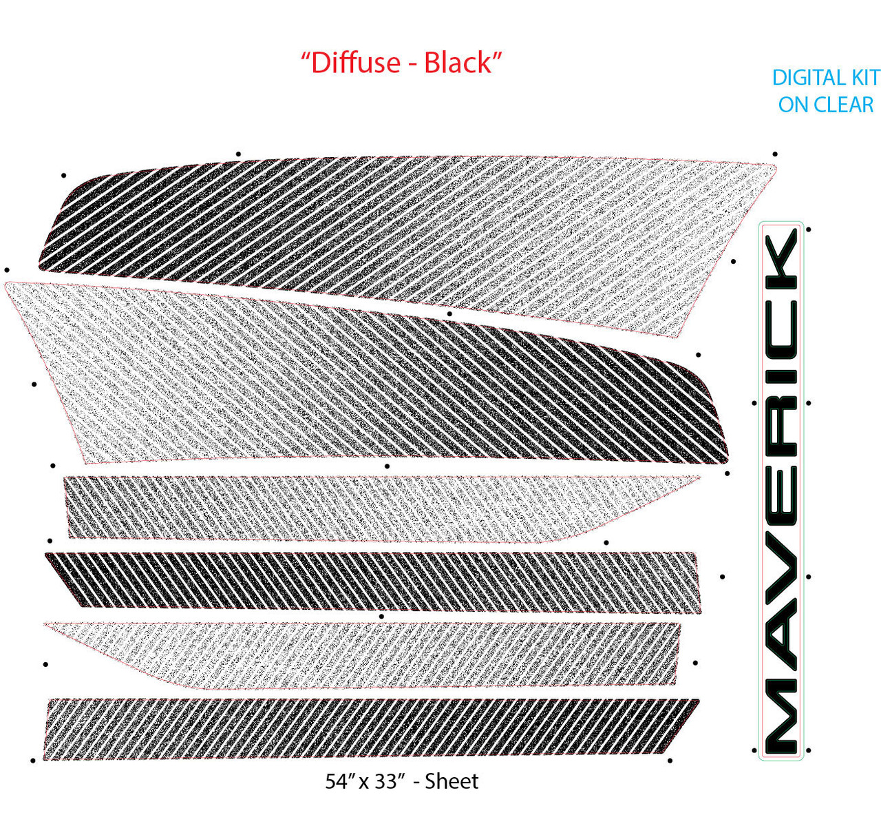 2022, 2023, 2024, 2025 Ford  Maverick DIFFUSE Vinyl Graphics and Decals Kit - MoProAuto Pro Design Series