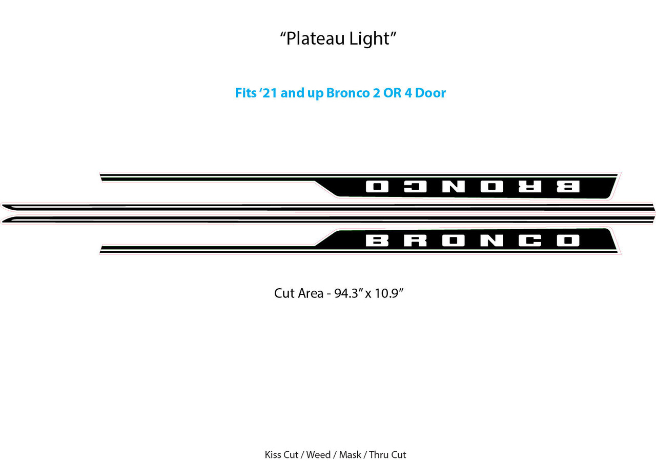 2021, 2022, 2023, 2024, 2025, 2026 Ford  Bronco Side Vinyl Graphics and Decals Kit - MoProAuto Pro Design Series