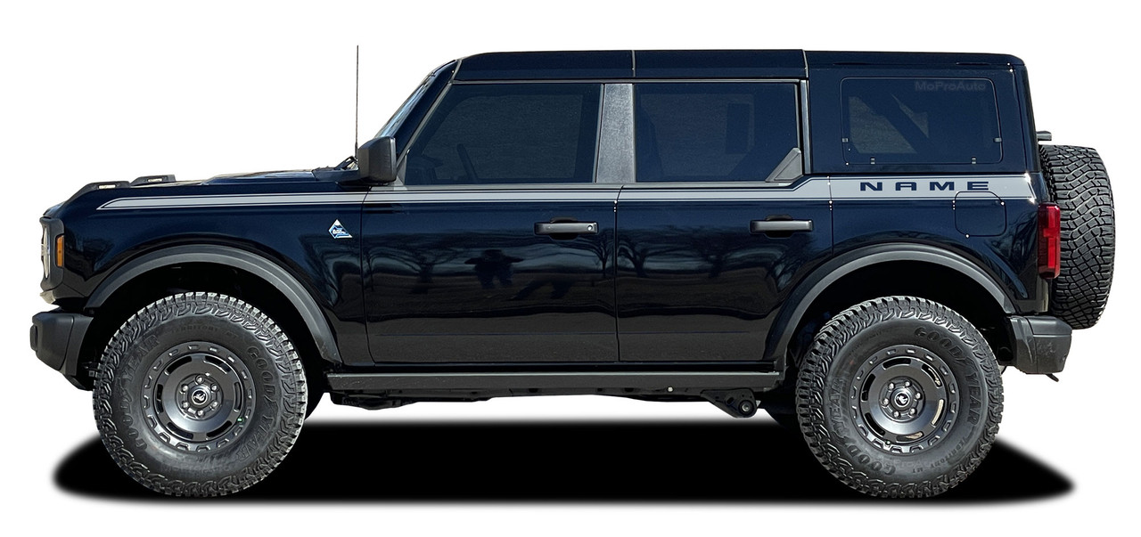 2021, 2022, 2023, 2024, 2025, 2026 Ford Bronco Plateau Side Vinyl Graphics and Decals Kit - MoProAuto Pro Design Series