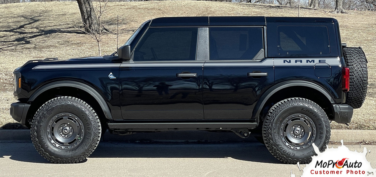 2021, 2022, 2023, 2024, 2025, 2026 Ford  Bronco Side Vinyl Graphics and Decals Kit - MoProAuto Pro Design Series