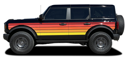 SUNSETTER XL | Ford Bronco Side Body Door Vinyl Graphics Decals Kit for 2021-2026 (M-PDS-10022)