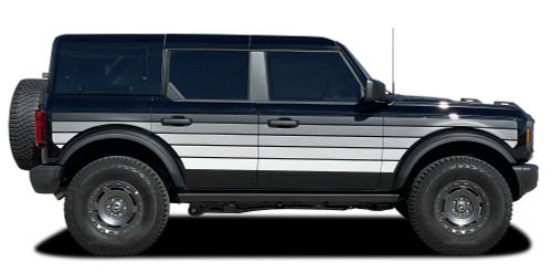 SUNSETTER XL (Mono) | Ford Bronco Side Body Door Vinyl Graphics Decals Kit for 2021-2026 (M-PDS-10022)