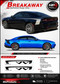 Details for BREAKAWAY, fits Dodge Charger Rear Quarter Panel Trunk Stripes R/T Decklid Vinyl Graphic Decals Kit 2024-2027 