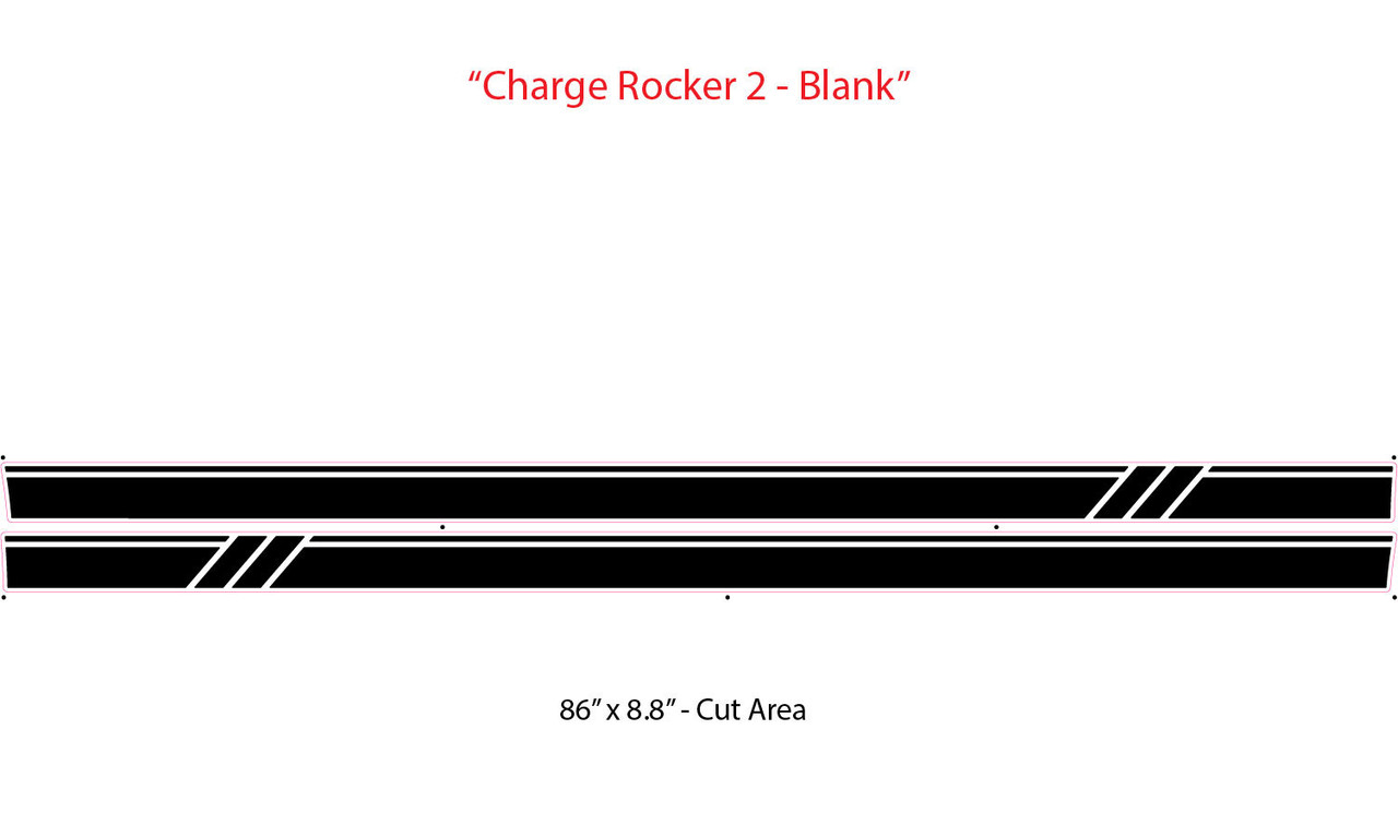 2024, 2025, 2026, 2027 CHARGER ROCKER TWO : Dodge Charger Lower Rocker Panel Side Door Vinyl Graphic Decals and Stripe Kit