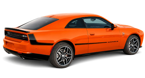 BACKFLOW | Dodge Charger Rear Quarter Panel to Side Door Stripes Vinyl Graphic Decals Kit 2024-2027 (M-PDS-10620)