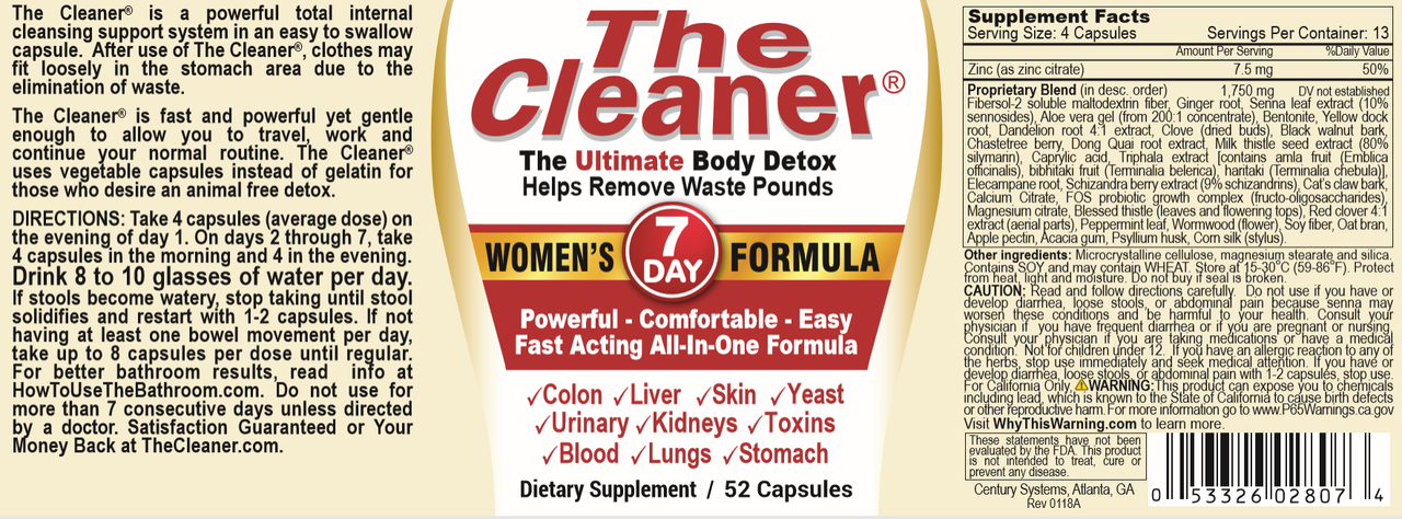 The Cleaner Women S 7 Day Formula The Ultimate Body Detox