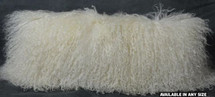 Mongolian lamb Natural white Fur lumbar Pillow made in usa Tibet cushion
