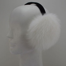 Real White Fox Fur Earmuffs New Made in the USA