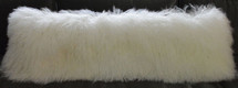 Natural White Mongolian Tibetan Lamb Fur  Pillow 12 x 40  " USA cushion tibet
