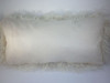 Natural White Mongolian Tibetan Lamb Fur  Pillow 12 x 40  " USA cushion tibet faux suede