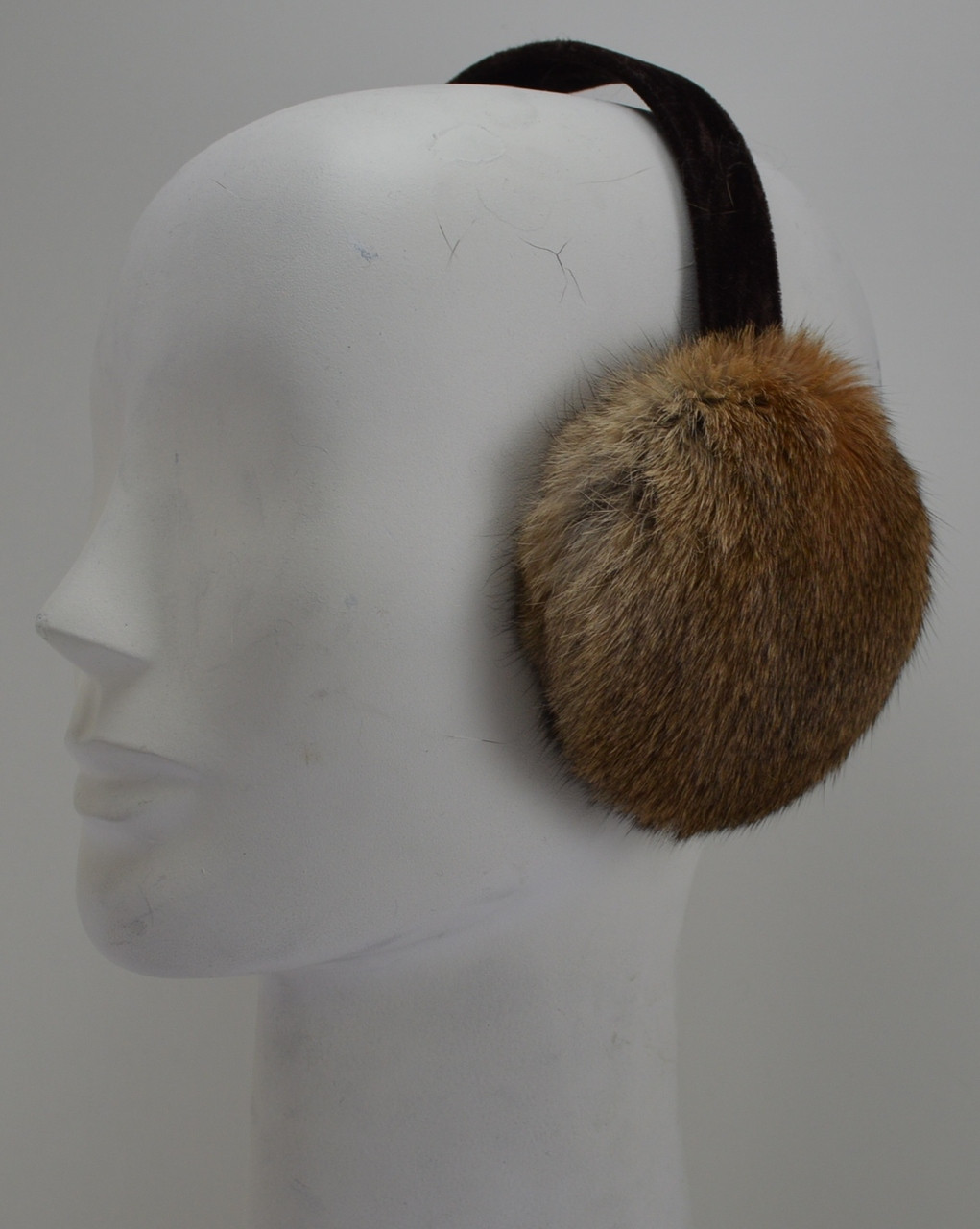 Real Rabbit Fur Earmuffs Natural grey and brown New Made in USA rrfurs