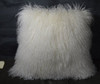 Mongolian lamb Natural White 18 "  Fur Pillow made in USA Tibet cushion