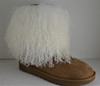 Real Natural White Mongolian lamb fur detachable  boot cuff