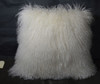 Mongolian lamb  fur Pillow Natural white 22 x 22 Fur  made in USA Tibet cushion
