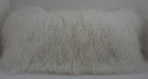 Curly Mongolian  Lamb Fur Pillow made in USA Real Tibet cushion