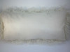 Real  White Mongolian Tibetan Lamb Fur  Pillow  tibet cushion creamy off white faux suede back
