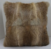 Rabbit Fur Pillow 18x18 Natural brown New made in USA fur cushion