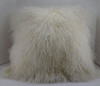 Mongolian lamb  fur Natural white 24 x 24 Fur Pillow made in USA Tibet cushion