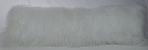 Bleached White Mongolian Lamb Fur Pillow  12x40 Tibetan USA made cushion tibet