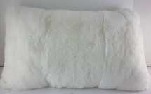 Real White Rex Rabbit Pillow Genuine Fur cushion  New made in USA