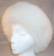 Real White Fox Fur Headband (made in the U.S.A.)