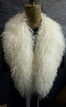 Real Natural Mongolian Tibetan Lamb Detachable Fur Collar  made in the U.S.A.