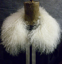 Real Natural Mongolian Tibetan Lamb Detachable  Fur Club Collar  made in the USA