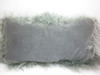 Real Mongolian Tibetan Lamb Fur Gray  Snowtop Pillow  made in USA Tibet cushion faux suede back