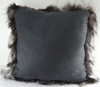 Real Genuine Silver Fox Sections Fur Pillow 18 x 18 New made in USA cushion faux suede back