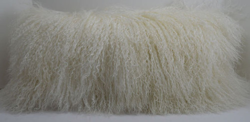 Real Genuine MongolianTibetan Lamb Fur Natural Pillow  made in USA cushion rrfurs.com