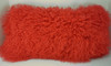 Real Genuine Mongolian Tibetan Lamb Fur  Red Pillow  made in USA Tibet cushion