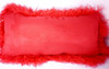 Real Genuine Mongolian Tibetan Lamb Fur  Red Pillow  made in USA Tibet cushion faux suede back