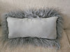 Grey Mongolian fur pillow