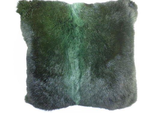 Green New Zealand Opossum Fur Pillow Real Genuine New made in USA cushion