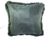 Green New Zealand Opossum Fur Pillow Real Genuine New made in USA cushion faux suede back