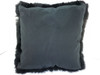 Real Genuine Dark Brown Sheared  Rabbit Fur  Pillow New made in USA cushion faux suede back