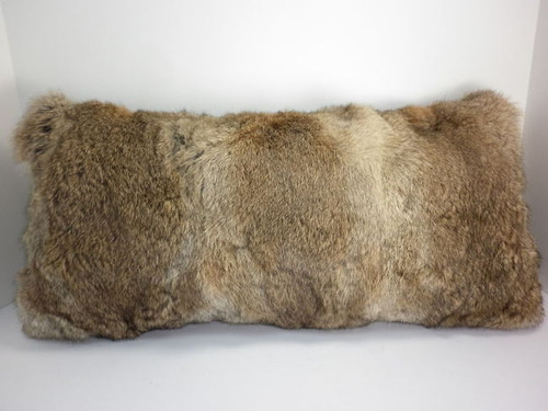 Real Genuine Natural Long Hair Rabbit Fur  Pillow New made in USA cushion