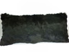 Real Genuiine Dyed Black Sheared Rabbit Fur Pillow New made in USA  cushion