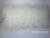 Real Bleached White Mongolian Tibetan Lamb Fur Pillow made in USA Tibet cushion