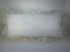 Real Bleached White Mongolian Tibetan Lamb Fur Pillow made in USA Tibet cushion faux suede backing