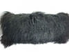 Real Black Mongolian Tibetan Lamb Fur Pillow New made in USA Tibet cushion