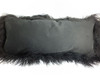 Real Black Mongolian Tibetan Lamb Fur Pillow New made in USA Tibet cushion faux suede back