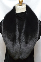 Real Black Fox Fur Collar Detachable New  made in the usa