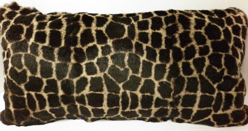 Fur Pillow Real  Dyed Giraffe Animal Print Sheared Rabbit  made in USA cushion