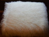 Mongolian  Bench Bleached White Tibet Lamb Stool  USA made  Fur  wool Ottoman
