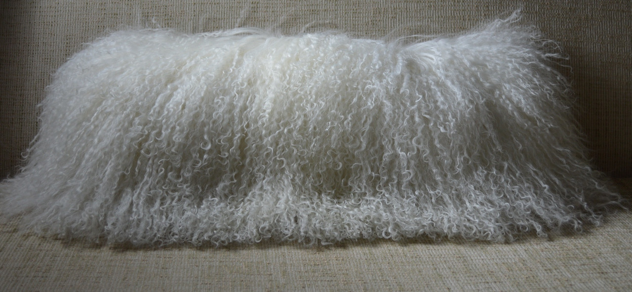 mongolian lamb lumbar pillow